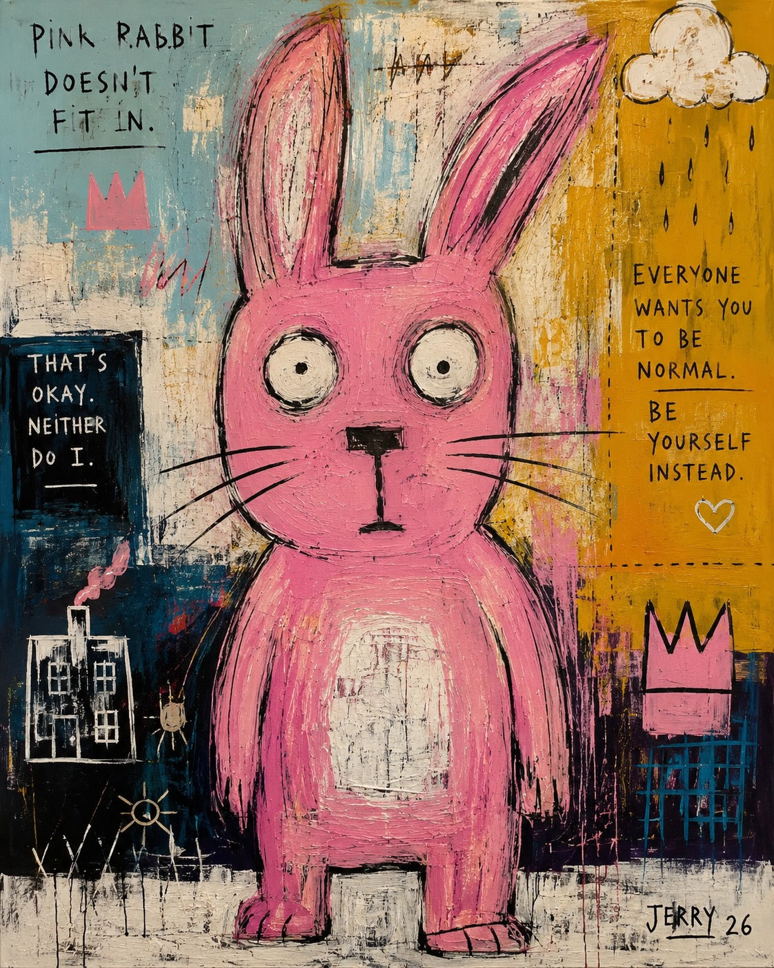 Pink Rabbit Doesn’t Fit In — JERRY