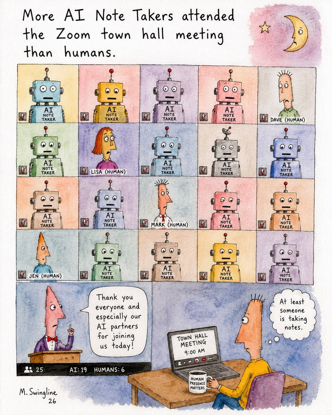 More Note Takers Than Humans — Milton Swingline